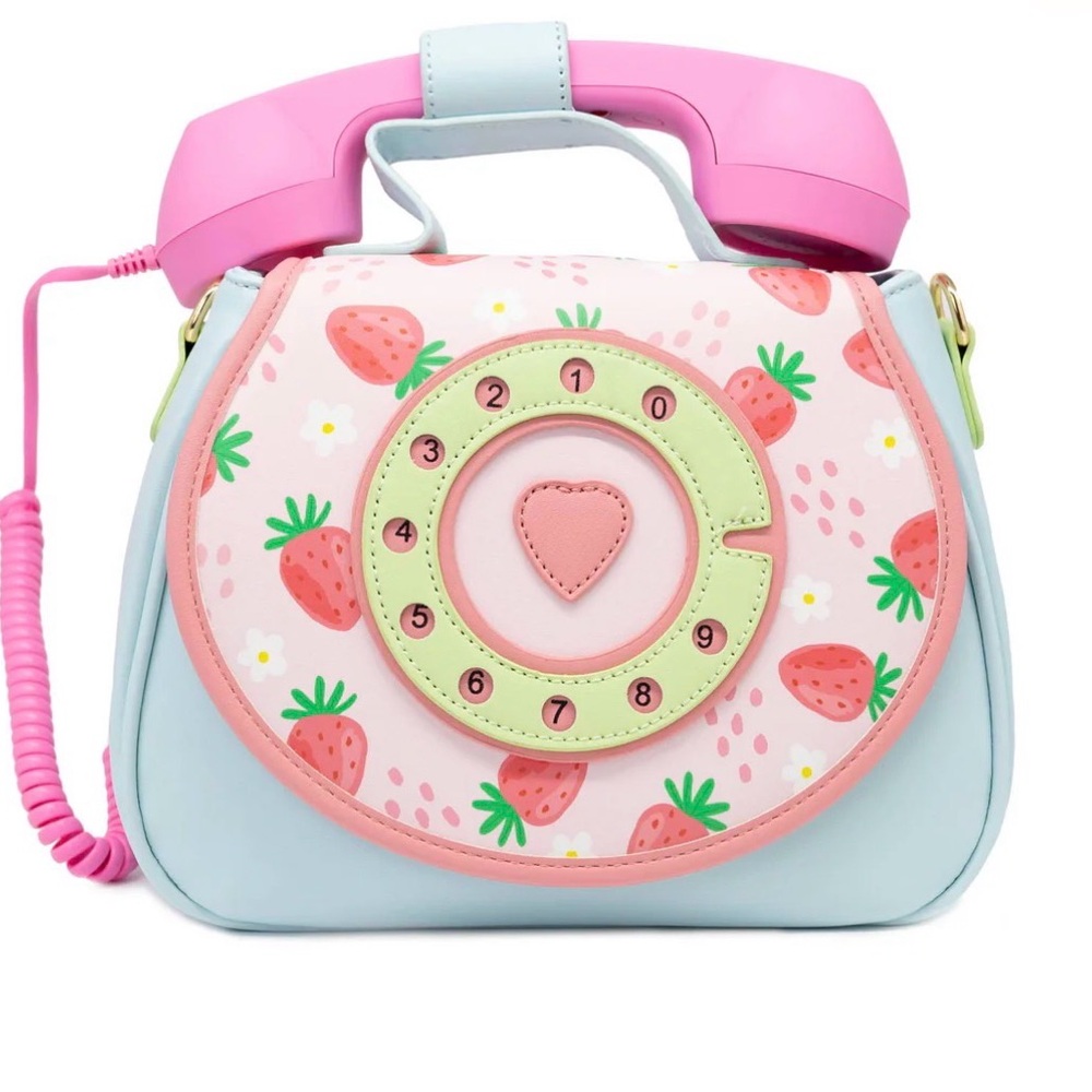 Cheeky Plum Strawberry Retro Phone Crossbody Bag